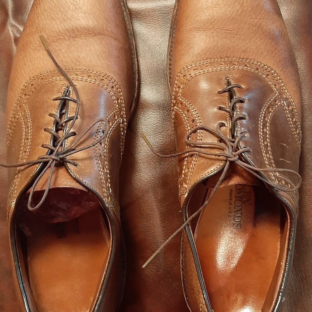 Allen Edmonds Oakmont brown leather mens lace-up dress shoes, 12B